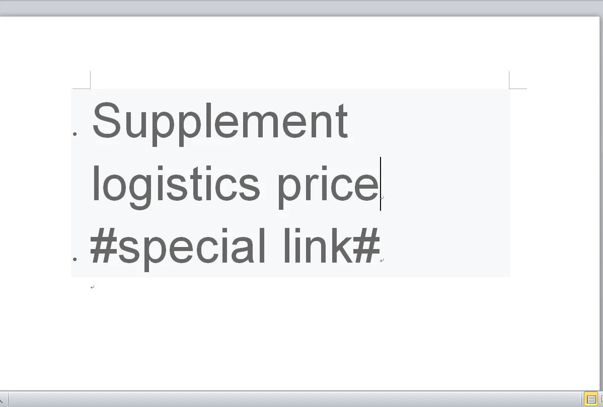 Logistics price difference supplement link