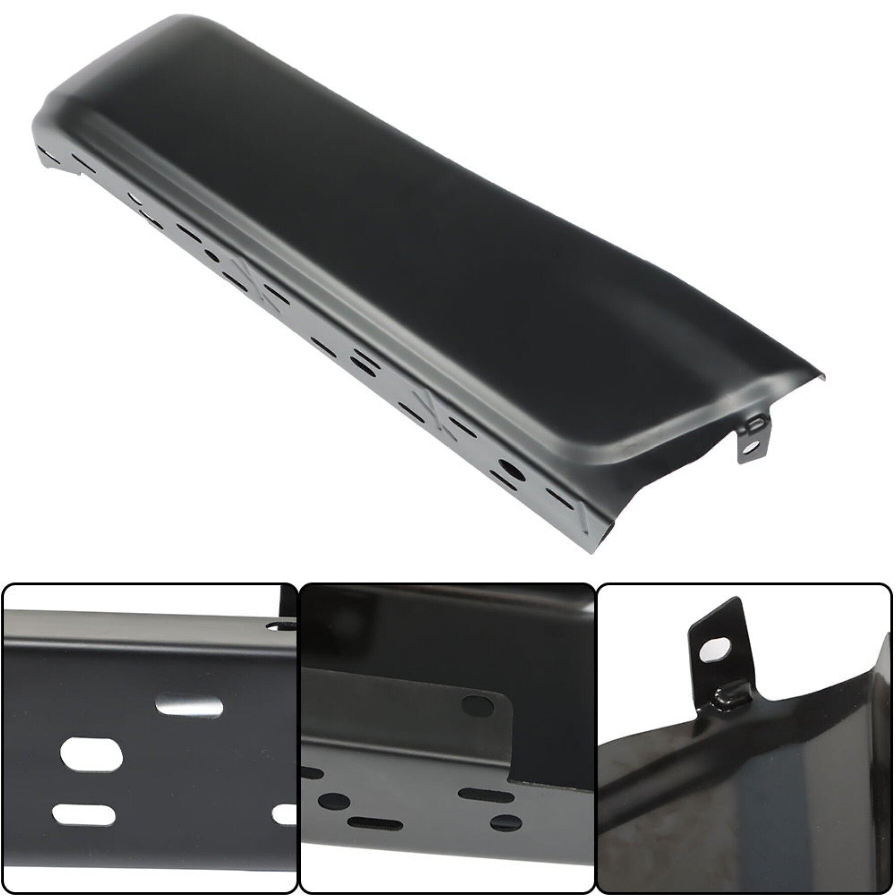 TOPPARTZ Black Steel Rear Left LH Driver Side Bumper Face Bar without Parking Assist Sensor Hole Replacement for 2015-2020 F150 191275228982 FO1102382