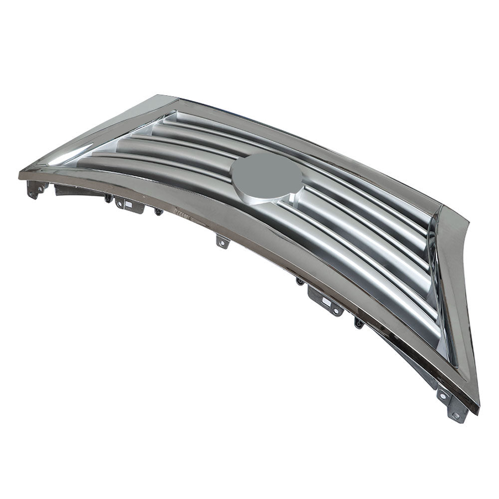 TOPPARTZ Front Upper Grille w/2 Supports For 2013-2015 Nissan Sentra Chrome