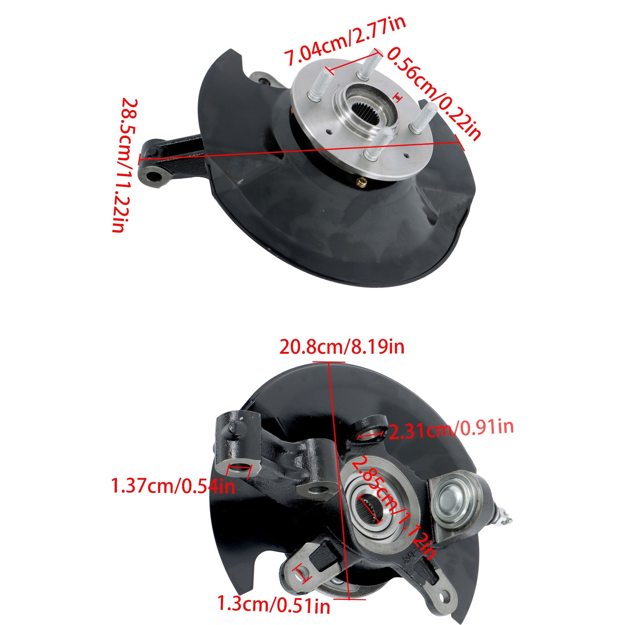 Front Left Wheel Hub & Bearing Knuckle Assembly For 2003-2005 Honda Civic 1.7L