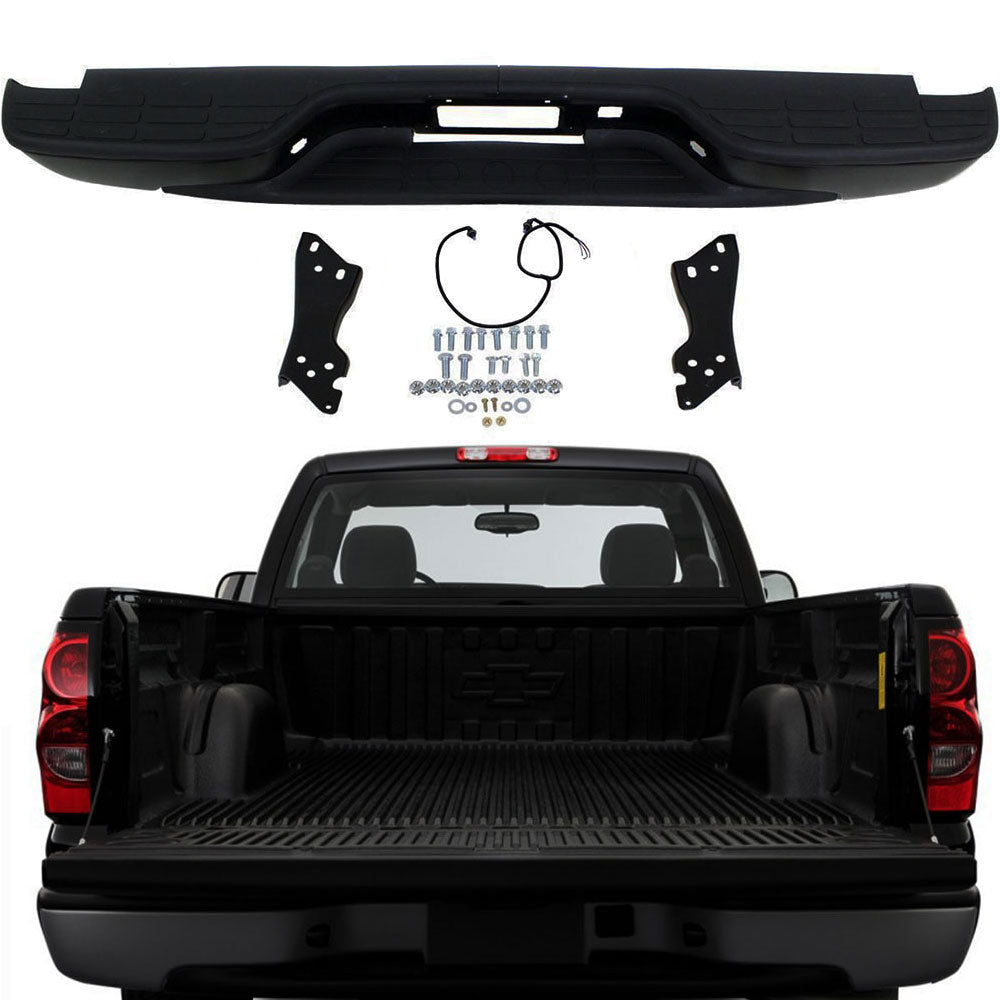 TOPPARTZ Rear Step Bumper for GMC Sierra Chevrolet Silverado 1999-2006 Black Steel