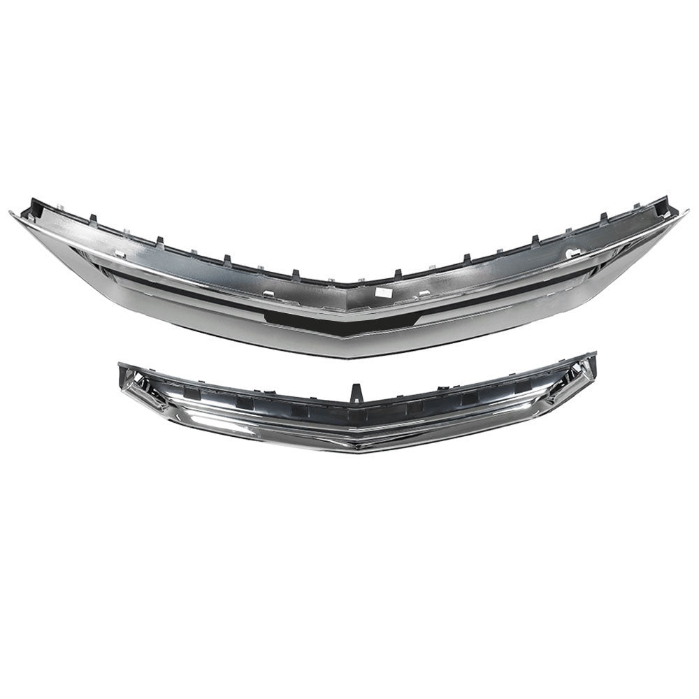 TOPPARTZ Front Grille For 2014-2020 Chevrolet Impala Black Chrome Upper Lower Plastic