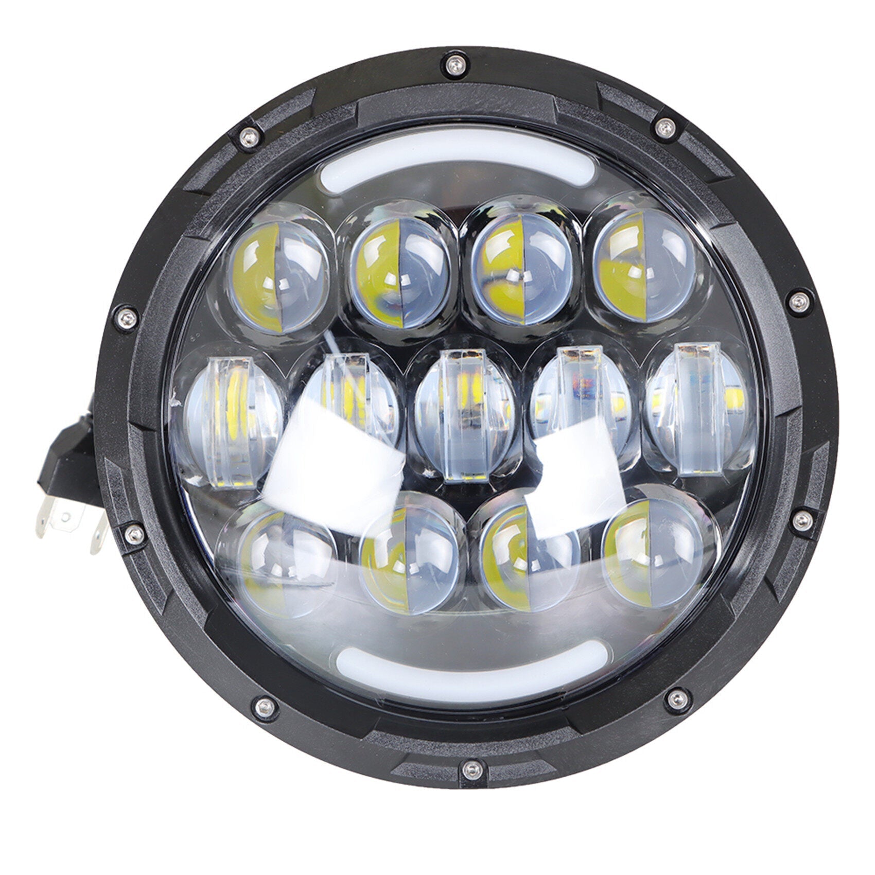 105W LED 7 inch Round Headlights Replacement for Jeep Wrangler JK TJ LJ 1997-2018 with Hi/Lo Beam, DRL and Amber Turn Signal