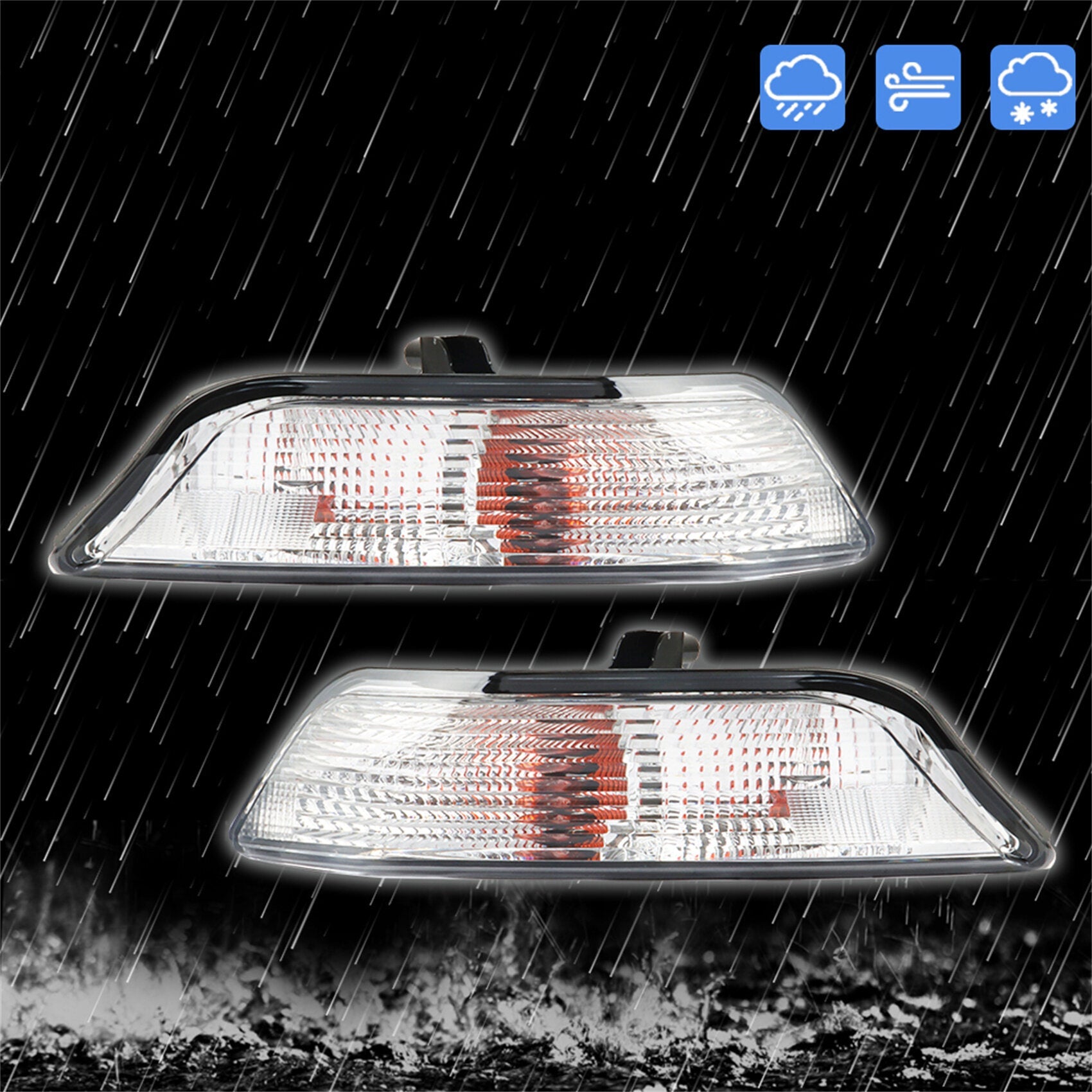 TOPPARTZ 1 Pair Turn Signal Lights Replacement for Ford Mustang 2015-2017 Driver & Passenger Side Marker Light Lamps FR3Z13201A FR3Z13200A