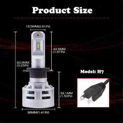 TOPPARTZ 2Pcs H7 LED Headlight Bulbs,60W 10000LM 6500K Cool White Super Bright Auto High Beam/Low Beam LED Headlight Conversion Kit