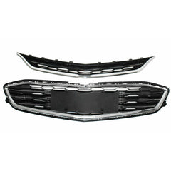 TOPPARTZ Front Bumper Upper&Lower Grille For Chevy Malibu 2016-2018 Black Plastic Trim