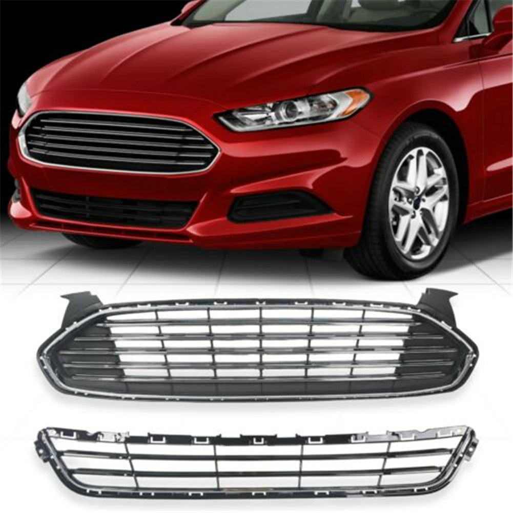 TOPPARTZ Front Radiator Grille Grill Upper+Lower Kit For Ford Fusion/Mondeo 2013-2016