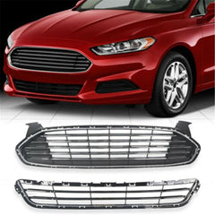 TOPPARTZ Front Radiator Grille Grill Upper+Lower Kit For Ford Fusion/Mondeo 2013-2016