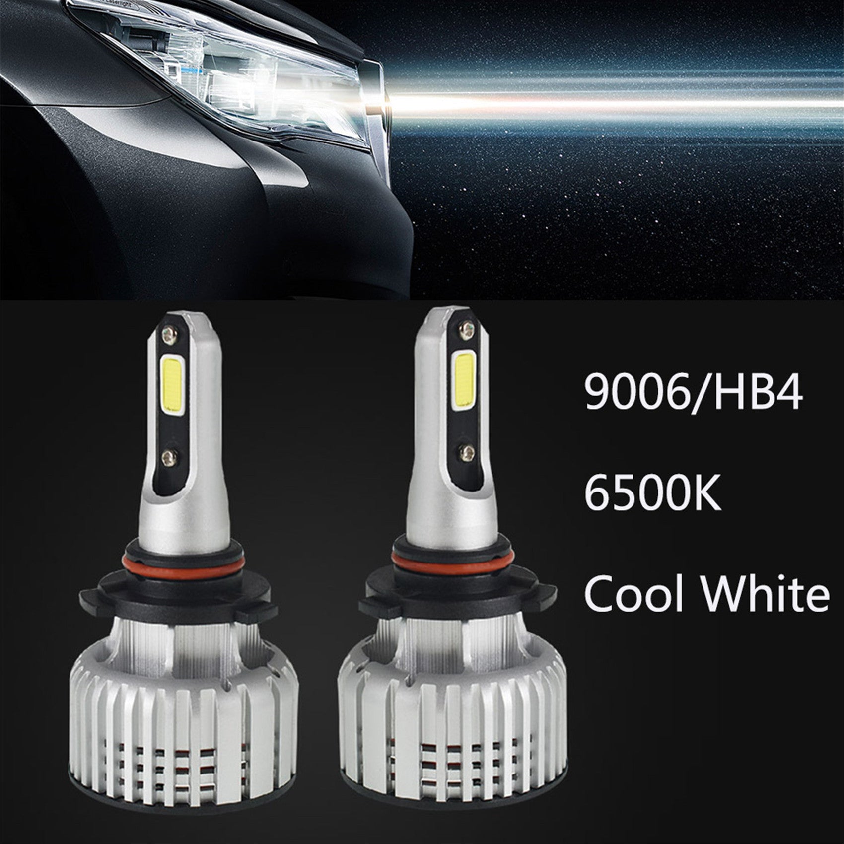 TOPPARTZ 9006/HB4 LED Headlight Bulbs,72W 10000 Lumens Super Bright 6500K Cool White LED Headlights Conversion Kit,Pack of 2
