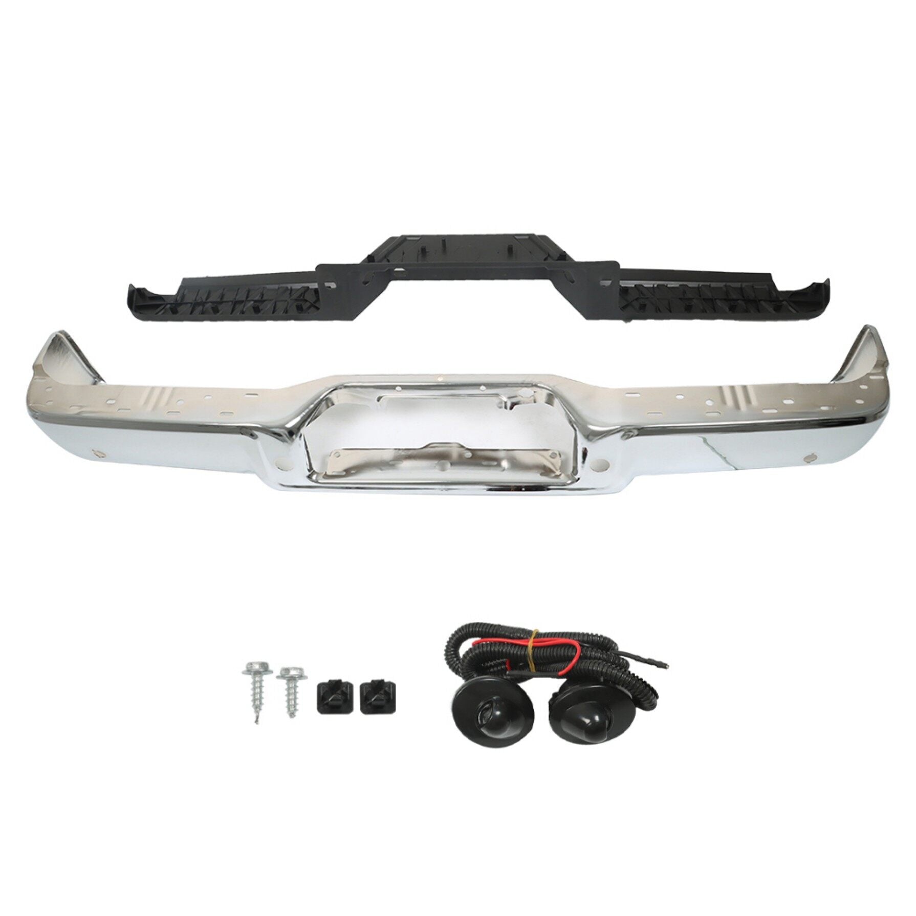 TOPPARTZ Rear Chrome Step Bumper with Rear Object Sensor Assembly Replacement for 2004-2006 F-150 4L3Z17906BA FO1103119