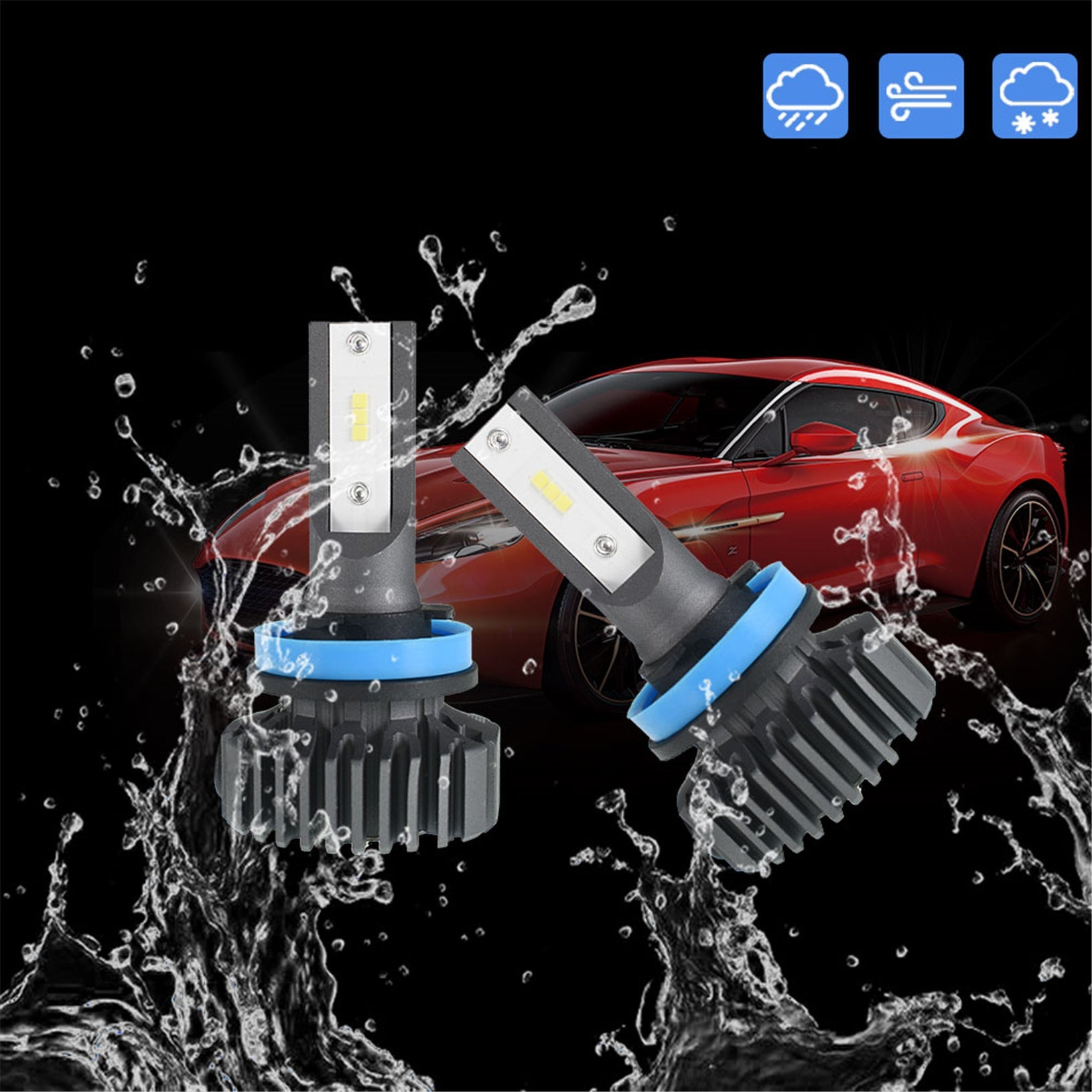 TOPPARTZ H8 H9 H11 LED Fog Light Bulbs,50W 12000LM 6000 White High brightness Headlights Bulbs Conversion Kit,Pack of 2