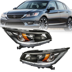 TOPPARTZ Headlight Assembly Replacement for Honda Accord 2013 2014 2015 w/LED DRL Headlights Set Driver ＆ Passenger Side