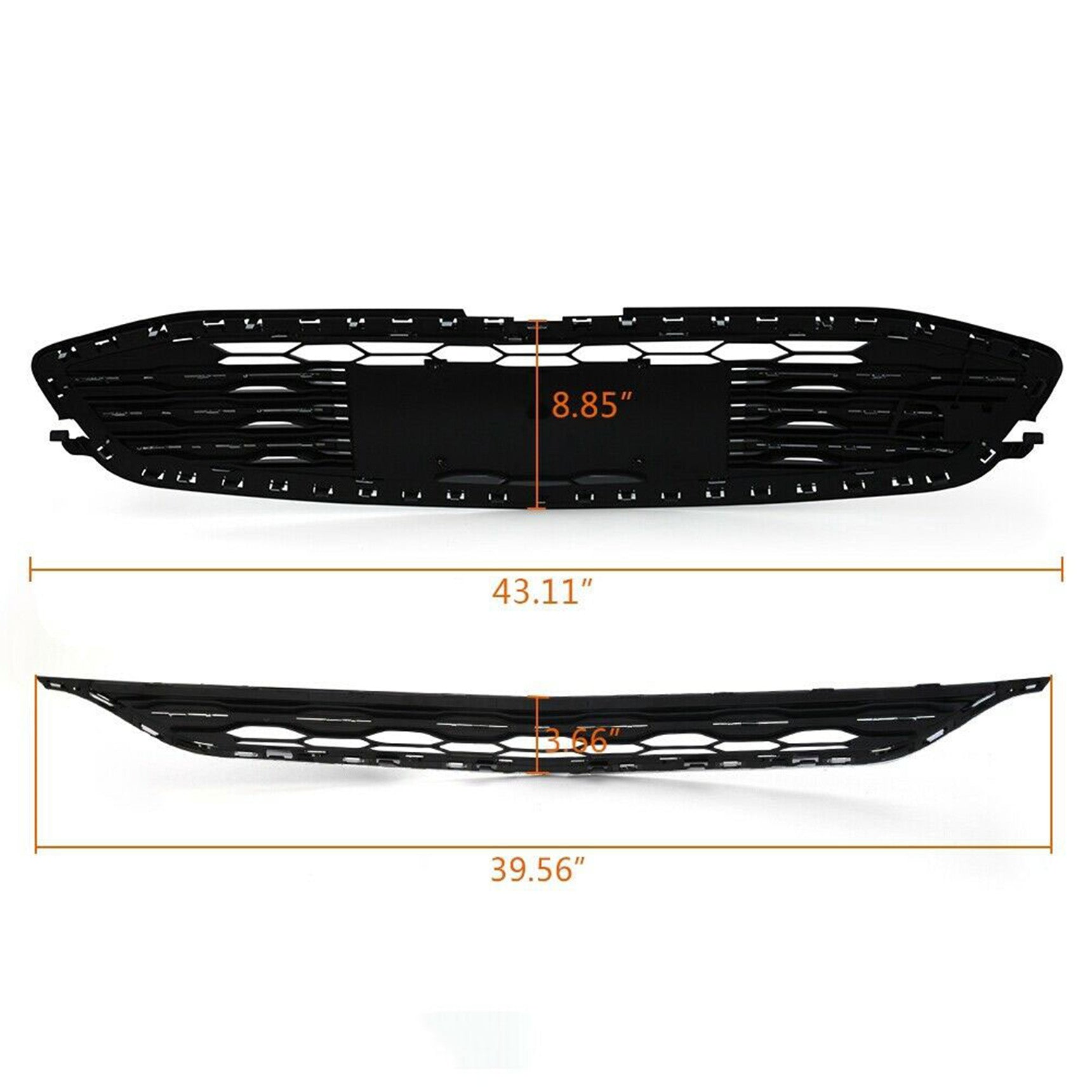 TOPPARTZ Front Bumper Upper&Lower Grille For Chevy Malibu 2016-2018 Black Plastic Trim