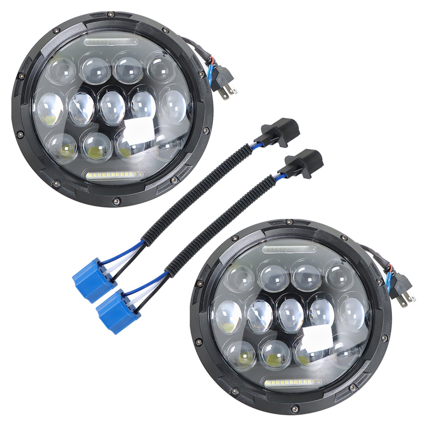 TOPPARTZ LED Headlights Headlamps 7 Round Daytime Running Light Replacement for Jeep Wrangler JK TJ LJ CJ Wrangler