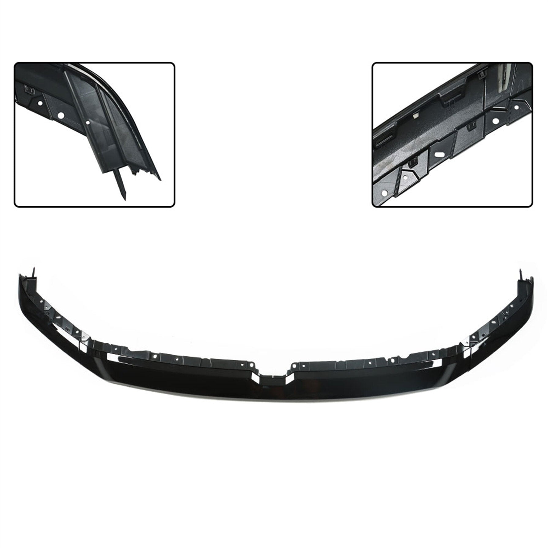 TOPPARTZ Front Upper Grille Molding Glossy Black Replacement for 2019 2020 2021 2022 Ram 1500
