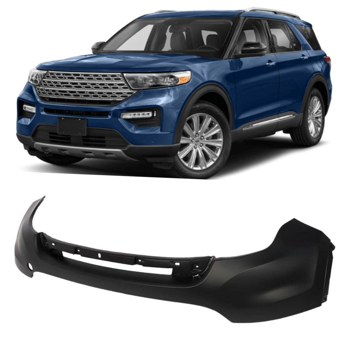 TOPPARTZ Plastic Front Bumper Cover Primed for 2011-2015 Explorer without Sensors