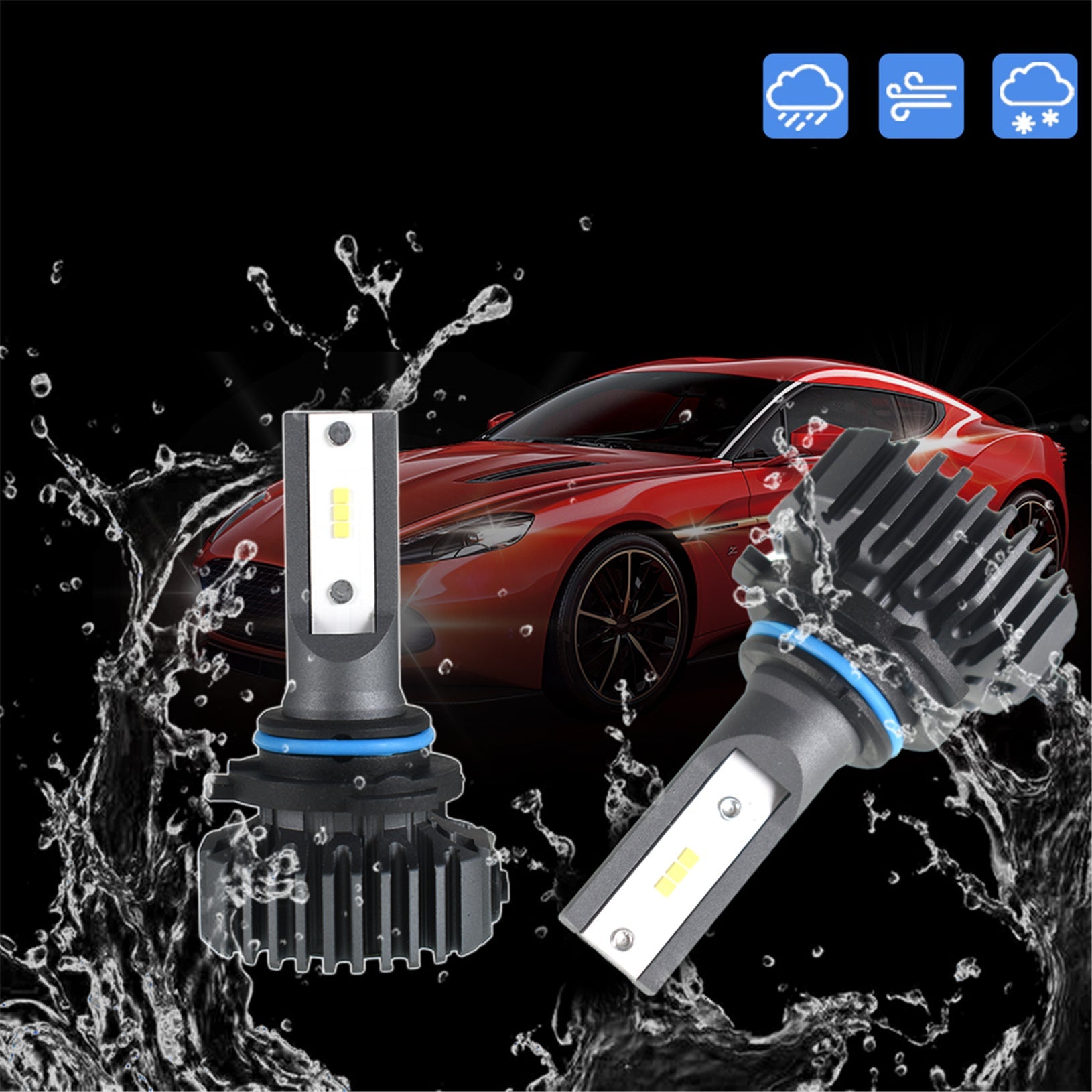 TOPPARTZ 9006/HB4 LED Fog Light Bulbs,50W 12000LM 6000 White High brightness Headlights Bulbs Conversion Kit,Pack of 2