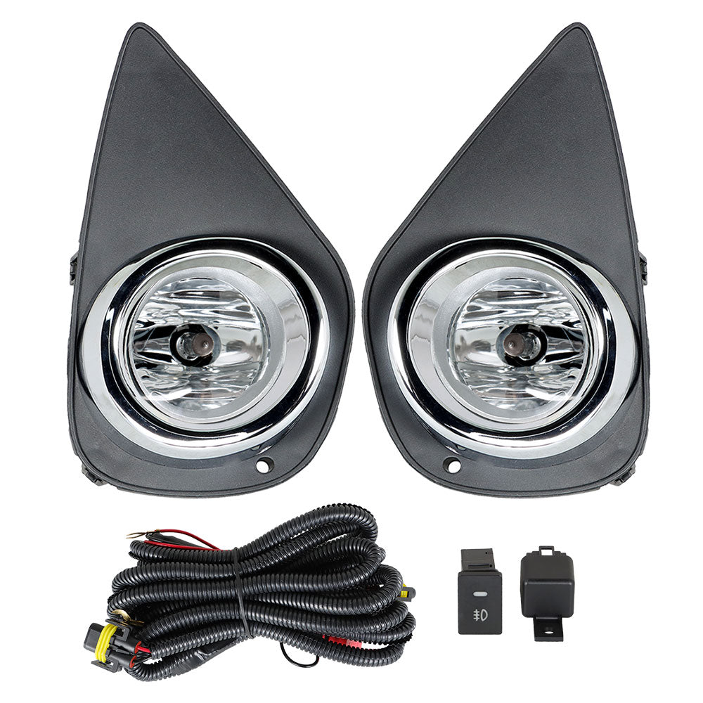 TOPPARTZ LH&RH Side Fog Lights Lamps Pair w/Switch+Wiring Kit For 2015 2016 Toyota Yaris