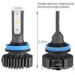 TOPPARTZ H8 H9 H11 LED Fog Light Bulbs,50W 12000LM 6000 White High brightness Headlights Bulbs Conversion Kit,Pack of 2