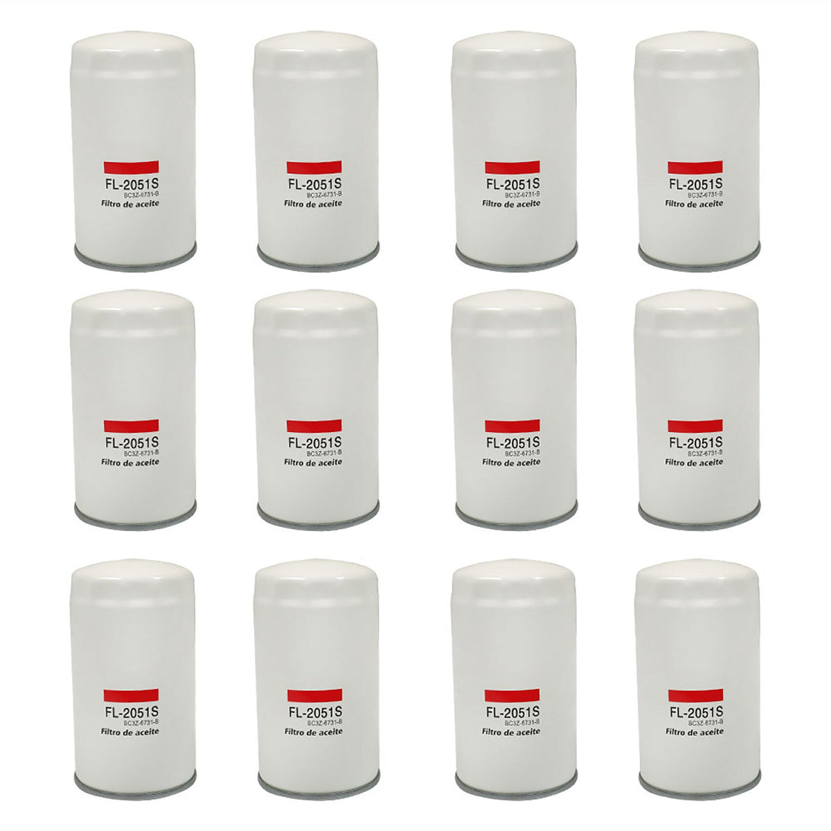 TOPPARTZ 12 PCS Diesel Engine Oil Filters FL2051S FL2124S Replacement for Ford F250 F350 F450 F550 F650 F750 6.7L BC3Z-6731B