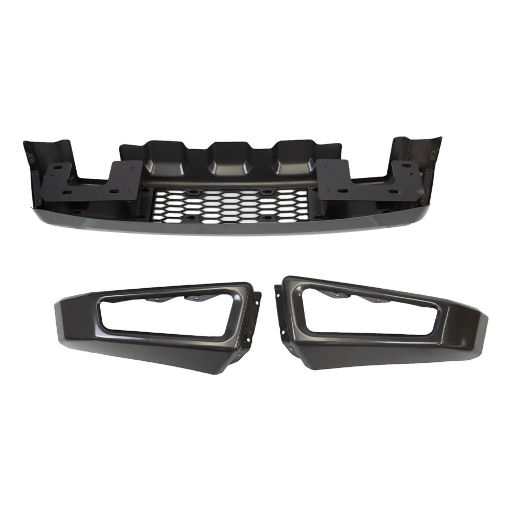 TOPPARTZ Painted Grey Steel Front Bumper Replacement for 2009-2014 F150 Conversion Raptor Style