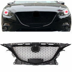 TOPPARTZ Front Grille Honeycomb Grill Black Plastic Trim For Mazda 3 Axela 2014-2016