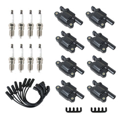 TOPPARTZ UF413 Ignition Coils & 41-962 Spark Plugs & Spark Plug Wires Replacement for Chevy Cadillac GMC Hummer Pontiac 8 Pack