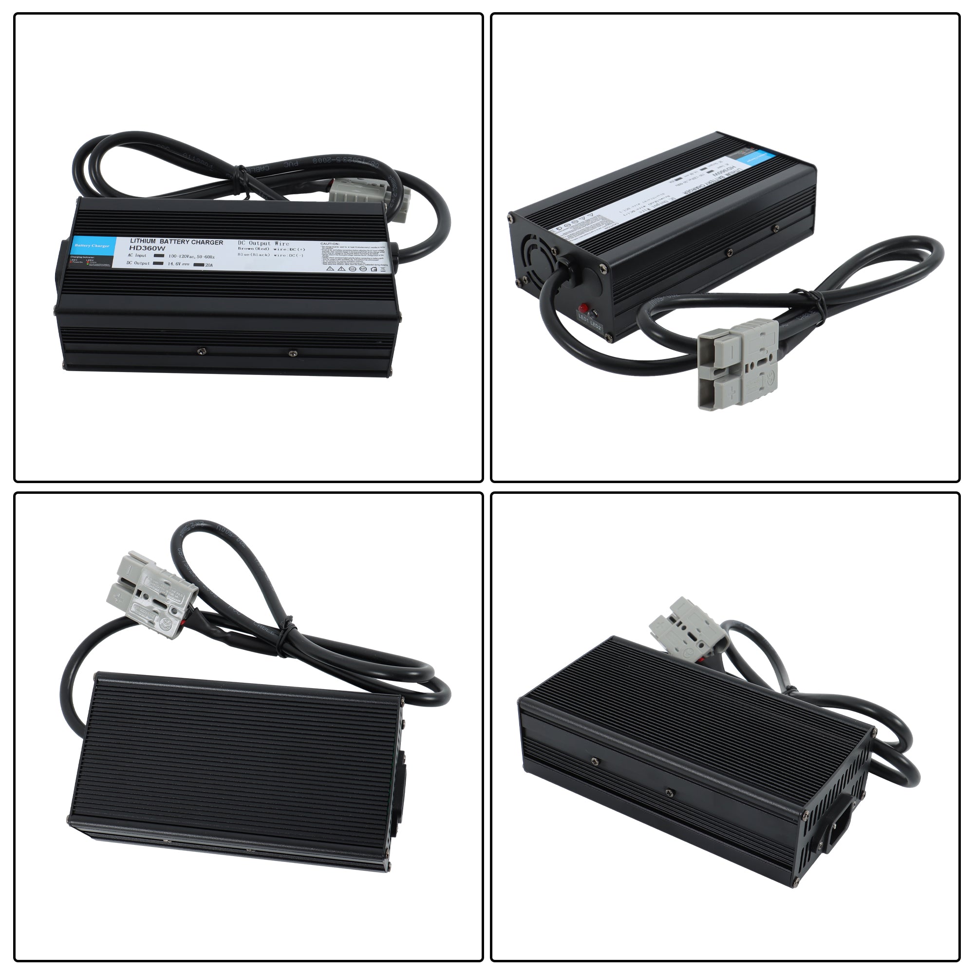 14.6V 20A Smart AC-DC Lithium Battery Charger Fast Charging For 12V LiFePO4