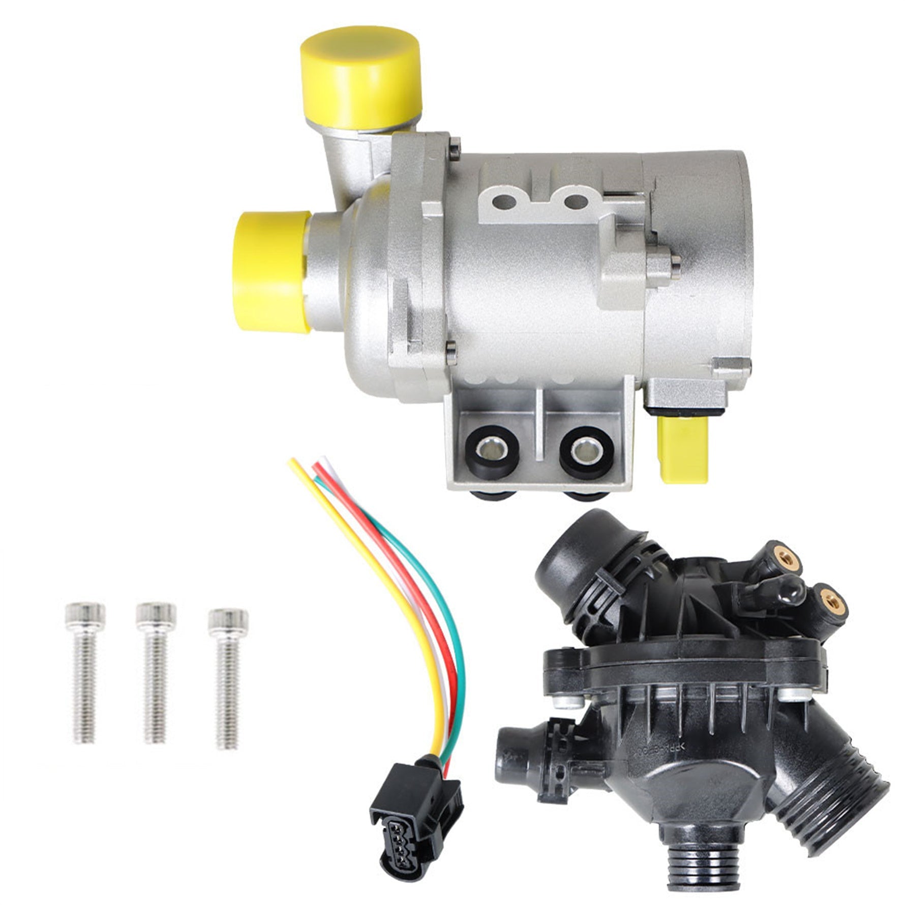 TOPPARTZ Electric Water Pump 11517586925 and Thermostat with Bolt Replacement for 128i 325i 328i 528i 530i X3