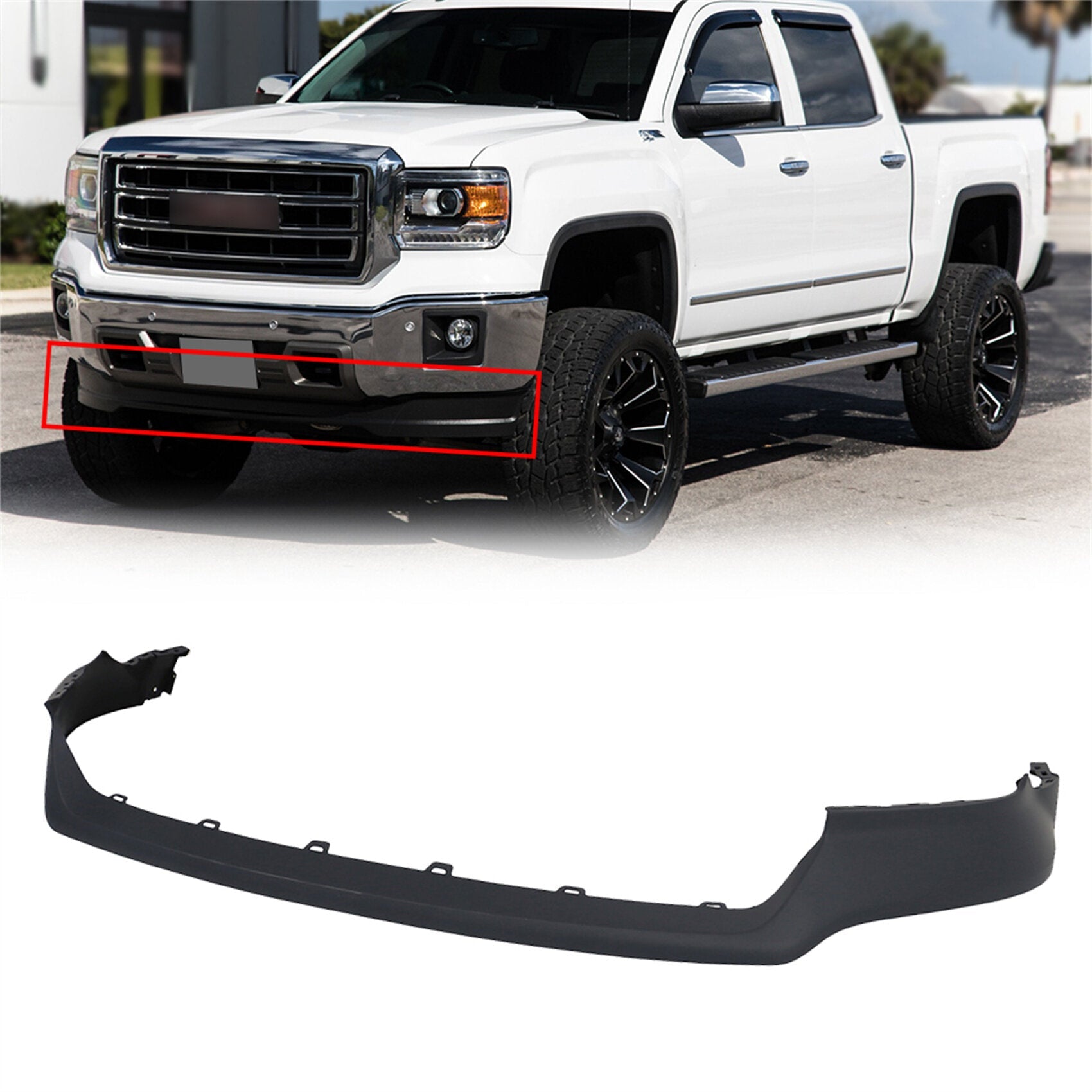 TOPPARTZ Primed Front Upper Bumper Cover Replacement for 2014 2015 Sierra 1500