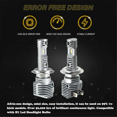 TOPPARTZ H7 LED Fog Light Bulbs,50W 12000LM 6000K White High brightness Headlights Bulbs Conversion Kit,Pack of 2