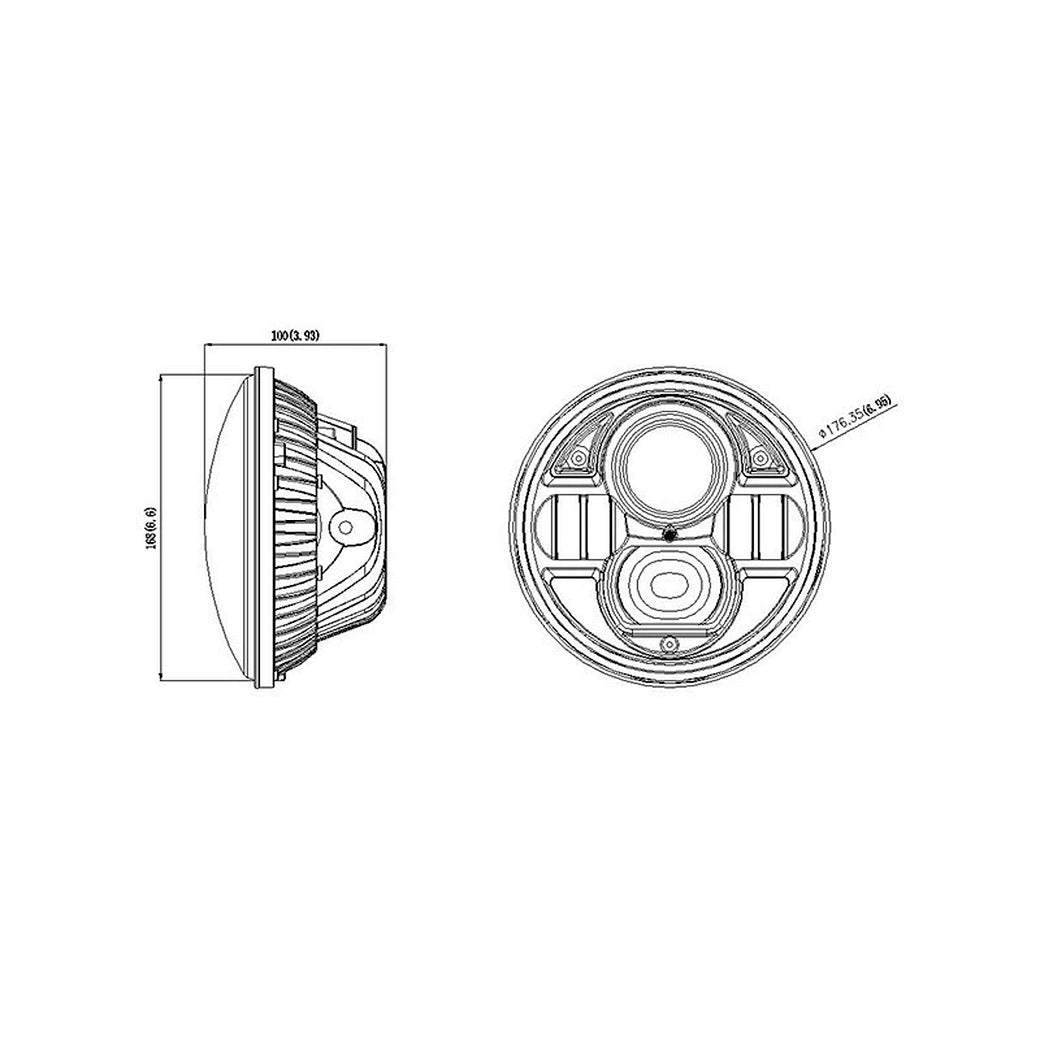 7inch 73W Flush Mount High Low Beam LED Head Light