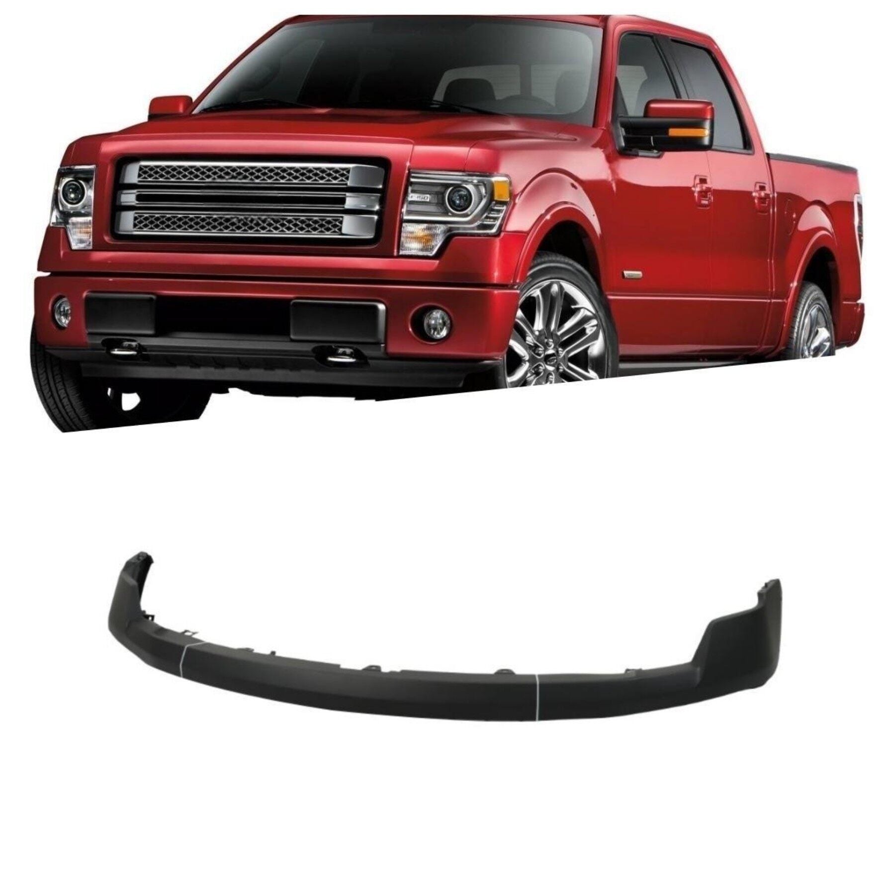 TOPPARTZ Primed Front Upper Bumper Cover without Wheel Eyebrow Hole Replacement for 2009-2014 F-150 F150 Pickup FO1000645
