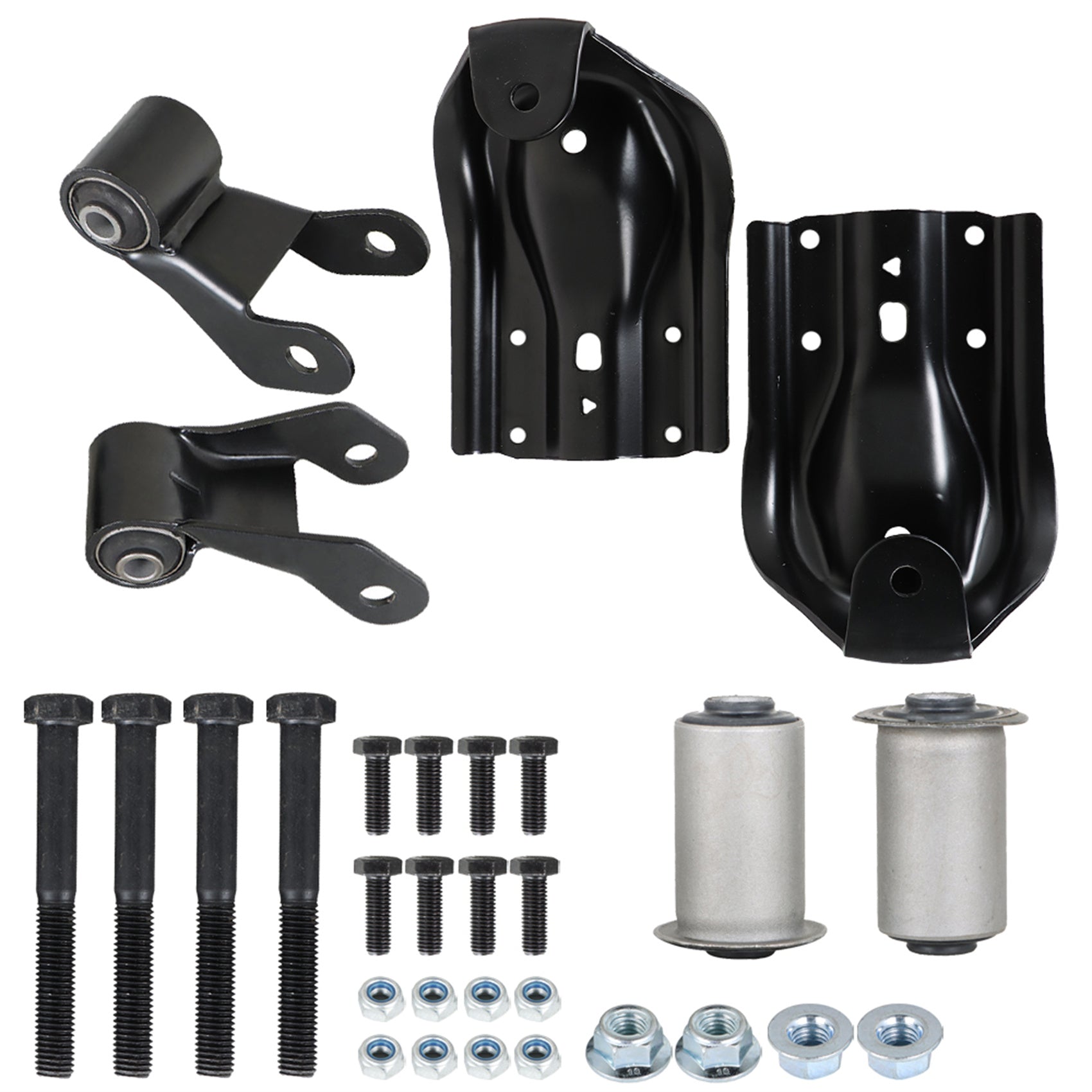 TOPPARTZ Rearward Leaf Spring Shackle With Bracket Hanger Set Replacement for 1988-1997 Chevy GMC K1500 K2500 K3500 Pickup Truck