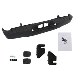 TOPPARTZ Black Rear Step Bumper Replacement for 2007-2013 Toyota Tundra with Rock Warrior Pkg without Parking Aid Sensor Holes