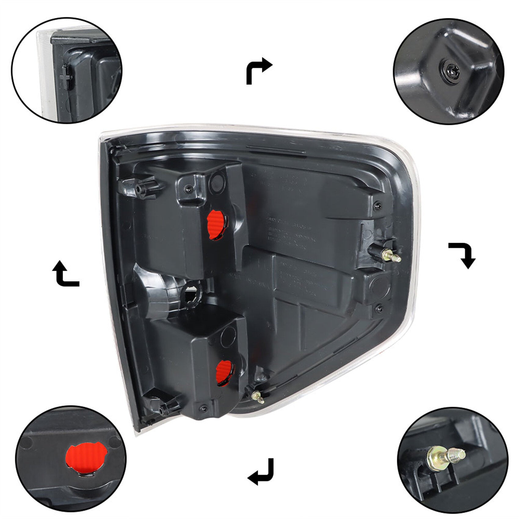 TOPPARTZ Driver & Passenger Side Red Smoked Tail Lights Replacement for 2009-2014 Ford f150 F-150