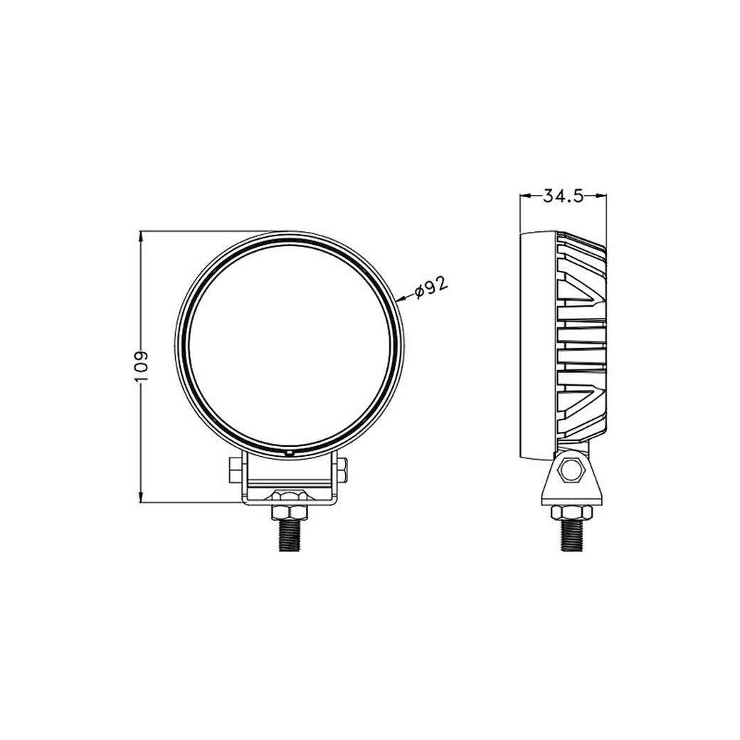 Work LED Light|3.5''16W 1280 LM|Wide Flood|12V 24V DC