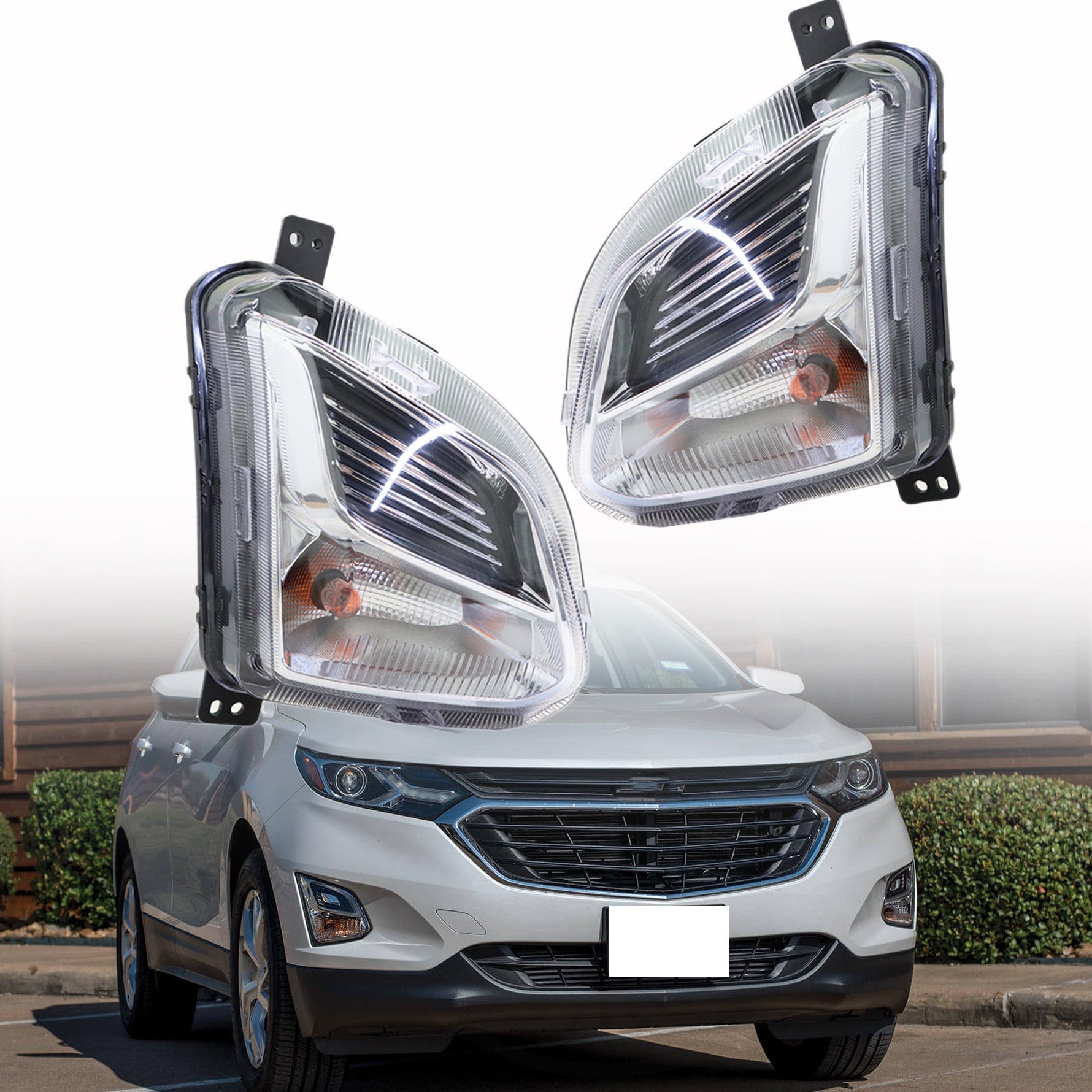 TOPPARTZ Bumper Fog Light Assembly w/ Bulbs Replacement for 2018 2019 2020 Chevrolet Equinox Lights Left Driver & Right Passenger Side