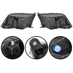 TOPPARTZ LED Tube Headlights Replacement for 2009-2018 Ram 1500 2500 3500 Halogen Headlamps Assembly Passenger & Driver Side