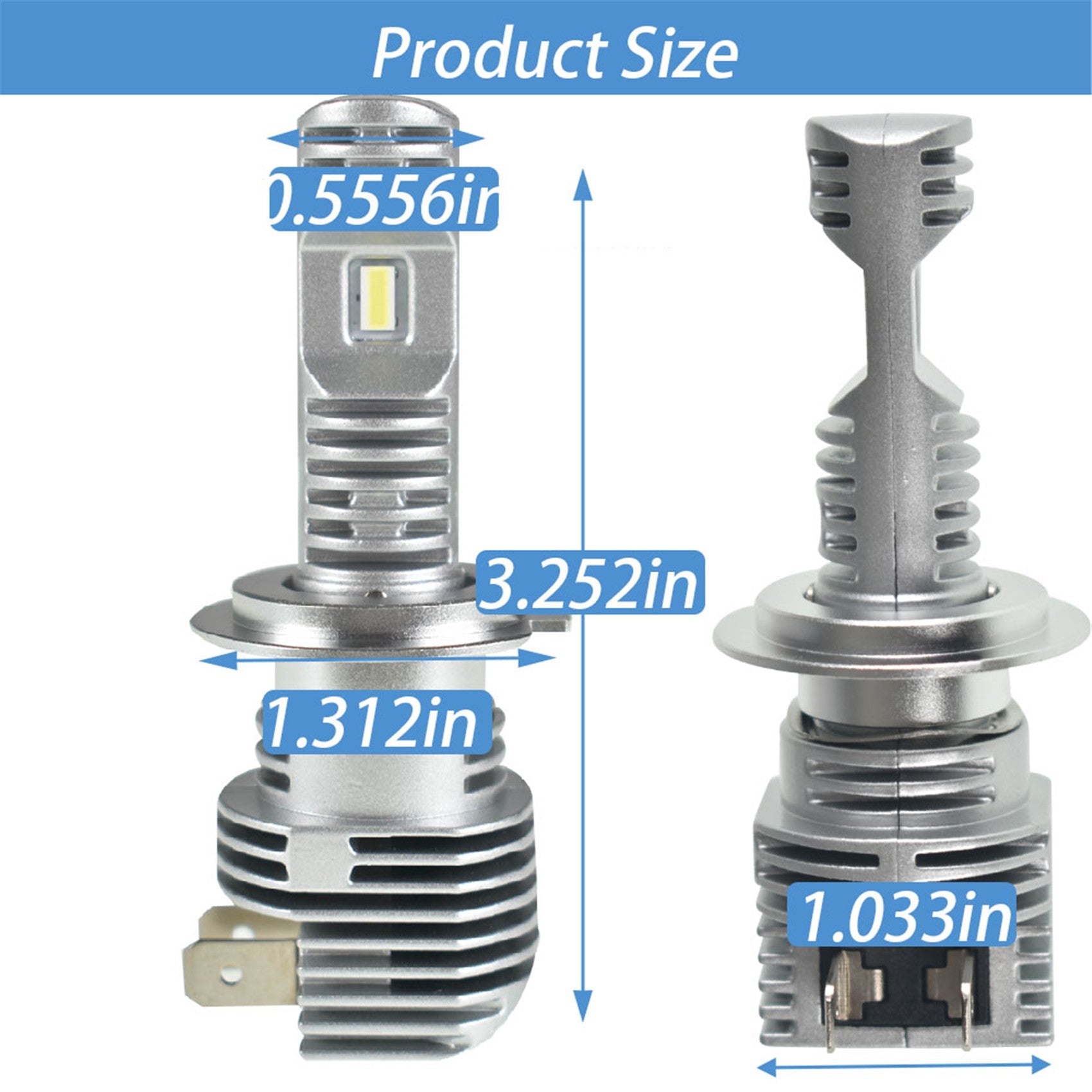 TOPPARTZ H7 LED Fog Light Bulbs,50W 12000LM 6000K White High brightness Headlights Bulbs Conversion Kit,Pack of 2
