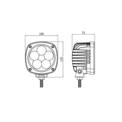 4.3 inch 50W Agricultural Forestry Industrial LED Work Light EMC CISPR25 CLASS 4