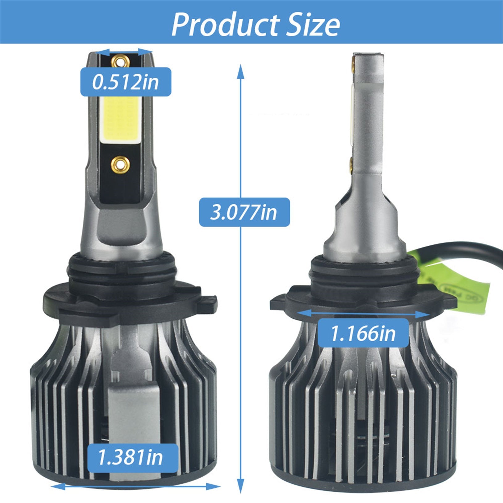TOPPARTZ 2Pcs 9005/HB3 LED Headlight Bulbs,72W 10000LM 6000K Cool White Super Bright Auto High Beam/Low Beam LED Headlight Conversion Kit