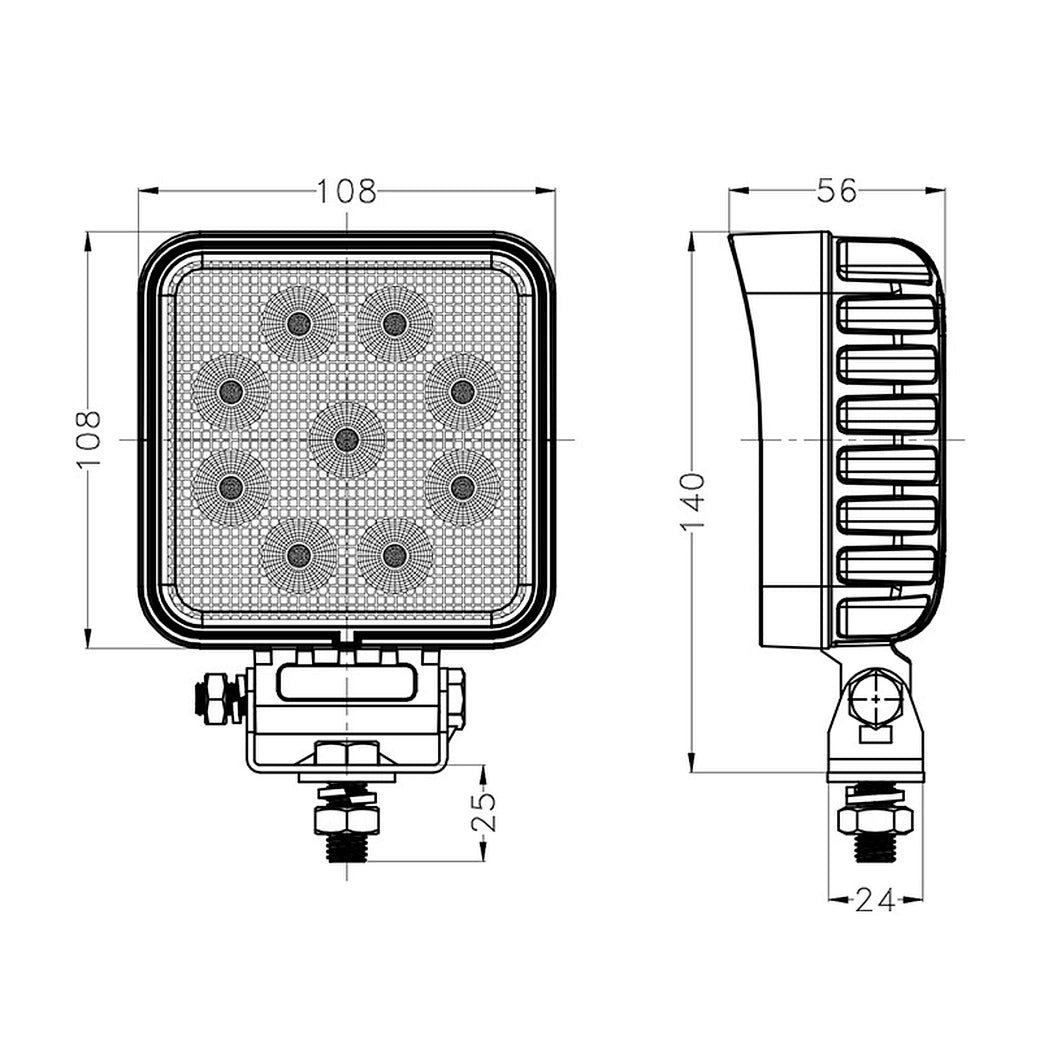 4 inch 27W Square Economic High Lumens Work Light ECE R10