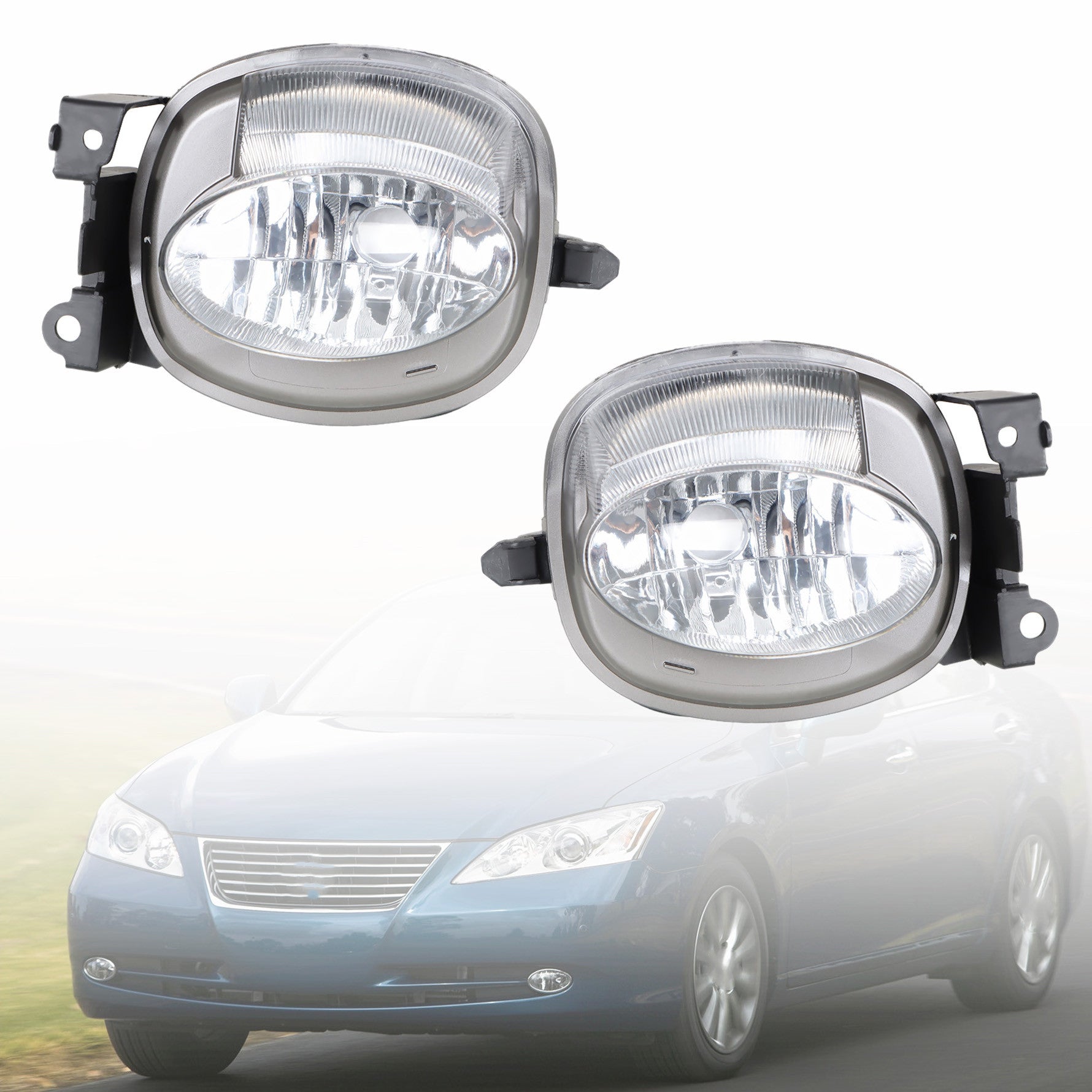 TOPPARTZ Fog Lights Assembly Replacement for 2007 2008 2009 Lexus ES350 Front Bumper Chrome Fog Light With Bulbs Kit