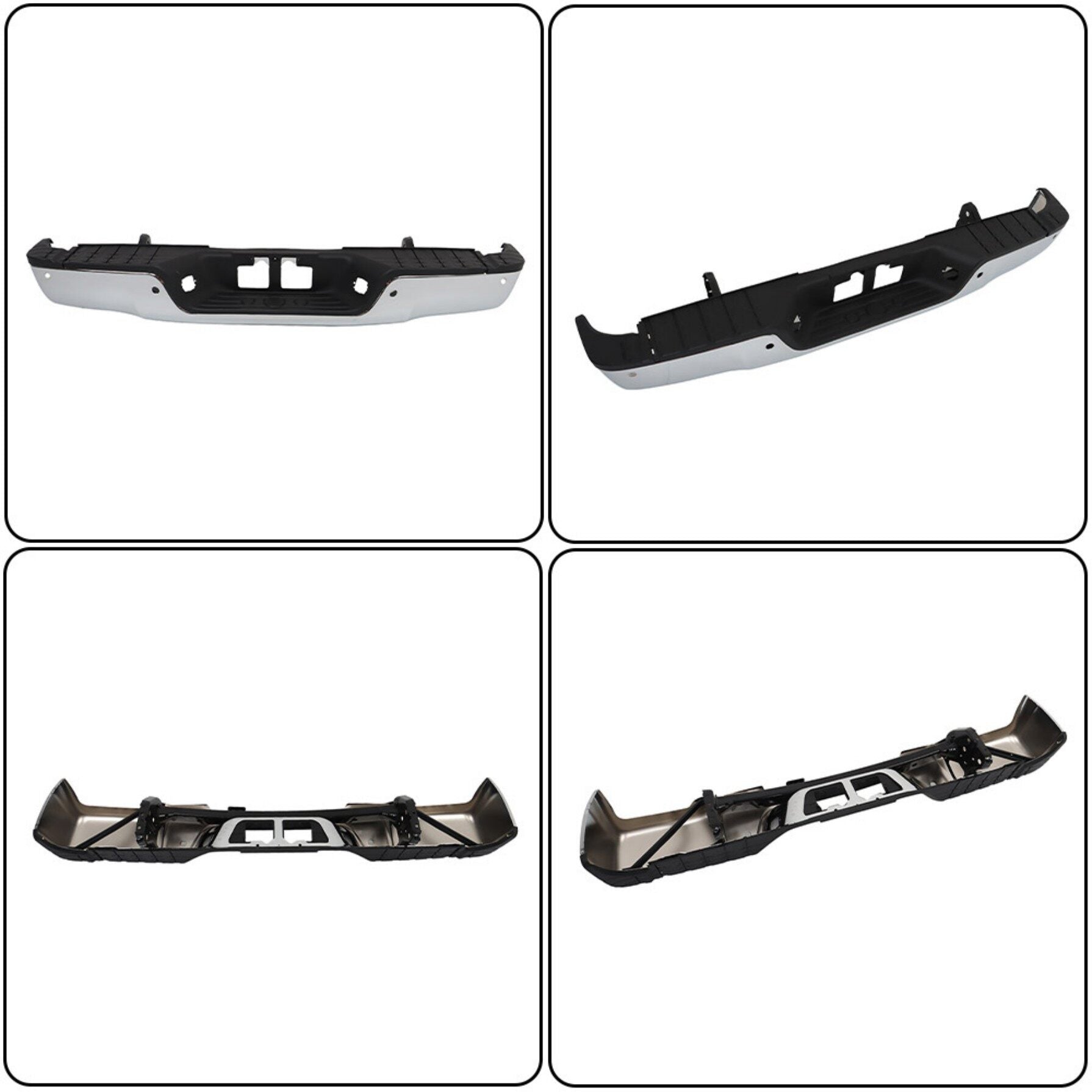 TOPPARTZ Chrome Rear Step Bumper Assembly Replacement for 2007-2013 Toyota Tundra with Parking Aid Sensor Holes TO1103116