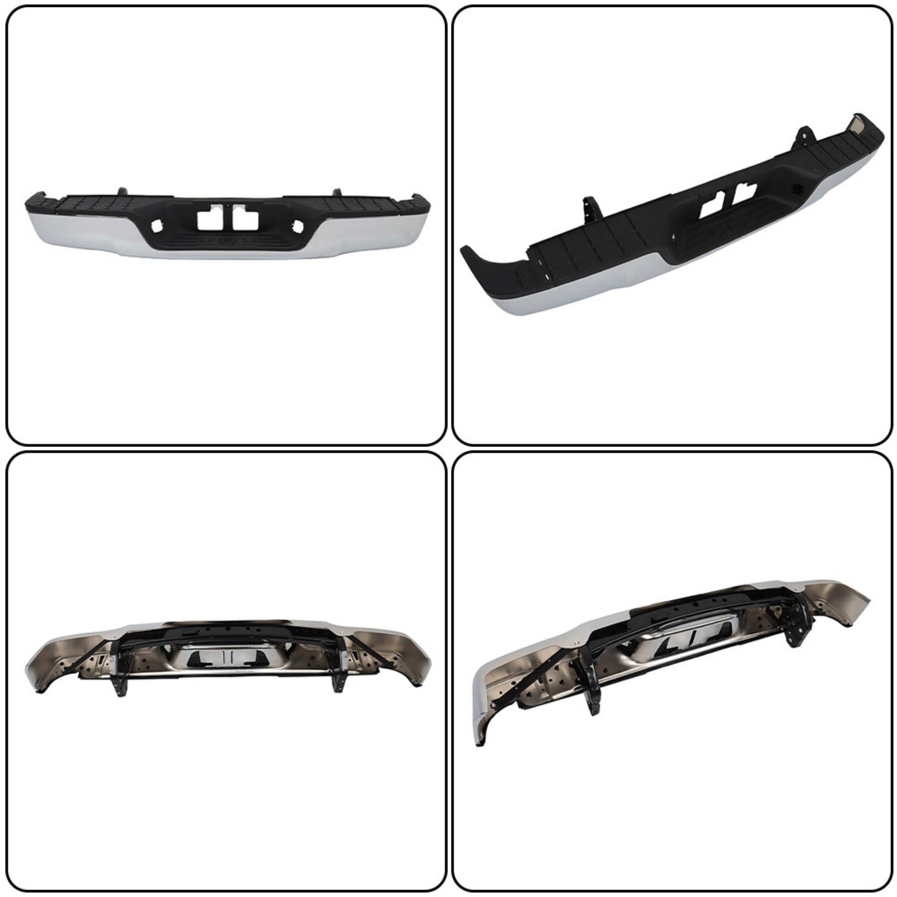 TOPPARTZ Chrome Rear Step Bumper Assembly Replacement for 2007-2013 Toyota Tundra without Parking Aid Sensor Holes TO1103117