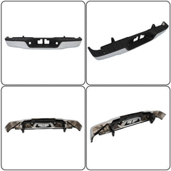 TOPPARTZ Chrome Rear Step Bumper Assembly Replacement for 2007-2013 Toyota Tundra without Parking Aid Sensor Holes TO1103117