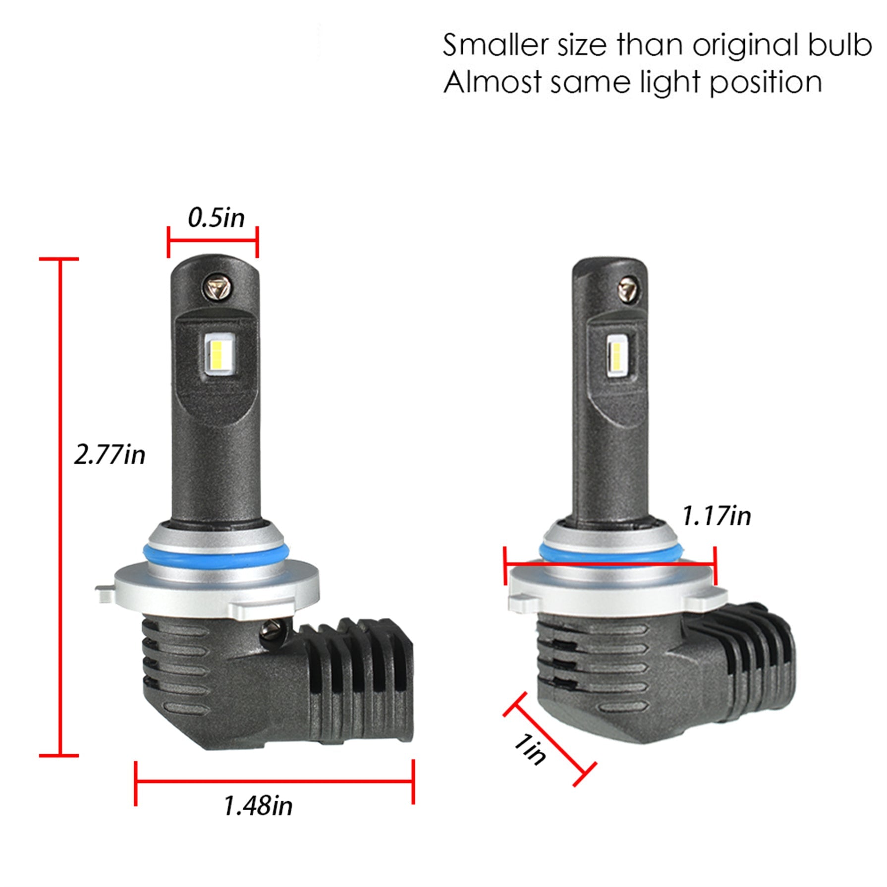 TOPPARTZ 9006/HB4 LED Headlight Bulbs,80W 6000 Lumens Super Bright 6500K Cool White LED Headlights Conversion Kit,Pack of 2
