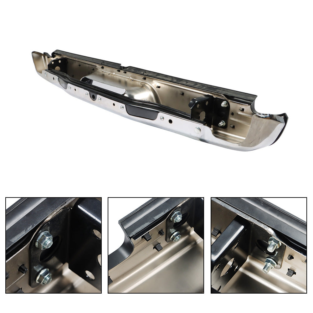 TOPPARTZ Stainless Steel Rear Step Bumper Chrome Finishi For 95-04 Toyota Tacoma Face Bar
