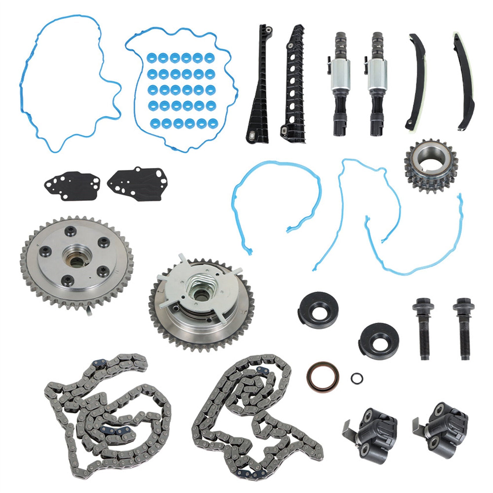 TOPPARTZ Timing Chain Kit with Cam Phasers 3R2Z6A257DA Replacement for Ford F150 F250 Expedition Lincoln Navigator 5.4L